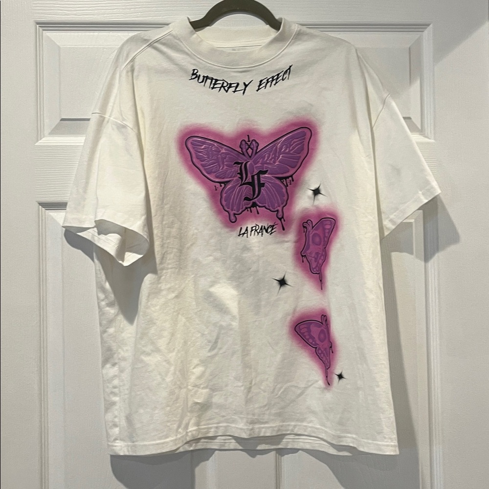 Puma White and Purple Butterfly Kids Tee